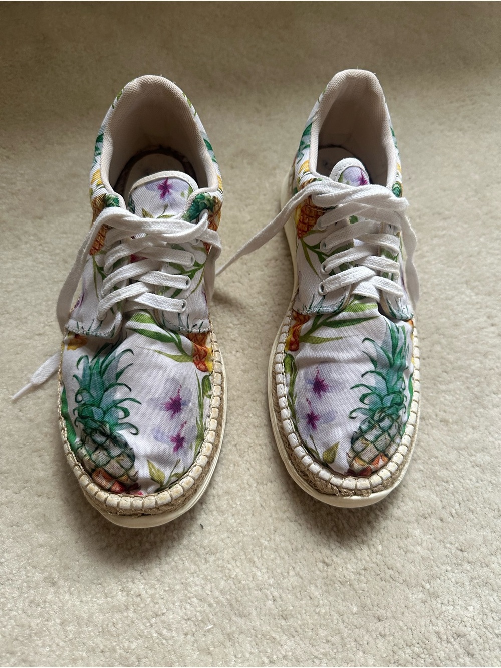Free People Women’s White Pineapple/tropical Print Casual espadrlle/sneakers